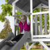Axi Beach Tower Play Tower with Climbing Frame and Roxy Nest Swing - Gray Slide