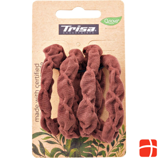 Trisa Hair tie We Care 5 cm brown 4 pieces