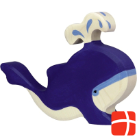 Holztiger Blue whale with fountain