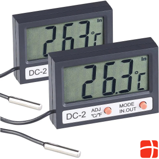 Infactory Pack of 2 Digital Aquarium Thermometer with Time and LCD Display