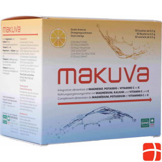 Makuva Orange flavor with magnesium potassium and vitamin C and E Plv