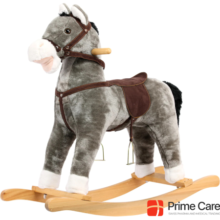 Bino Plűsch rocking horse, gray
