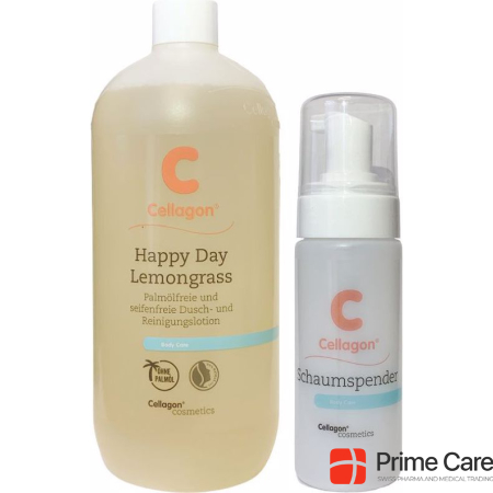 Cellagon Happy Day Lemonsgrass Shower & Cleansing Lotion with Foam Dispenser