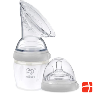 Haakaa Generation 3 Breast Pump + Baby Bottle Top Set 160ml - Grey