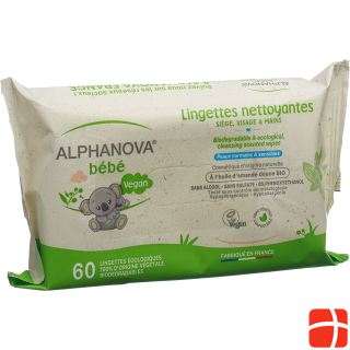 Alphanova BB care wipes almond oil biodegradable
