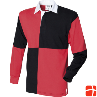 Front Row Rugby Polo Shirt Quarter Long Sleeve