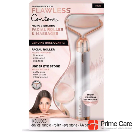 Flawless Contour Face Roller with Rose Quartz White