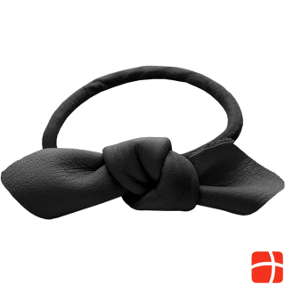 Corinne World - Leather Bow Small Hair Tie Black