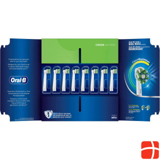 Oral-B CrossAction Brush Head with CleanMaximiser, 8 Counts
