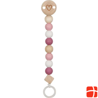 Goki Pacifier chain heart with silicone beads