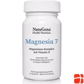 NatuGena Magnesia7, Megnesium-Komplex plus Vitamin-D, 90 Kapseln