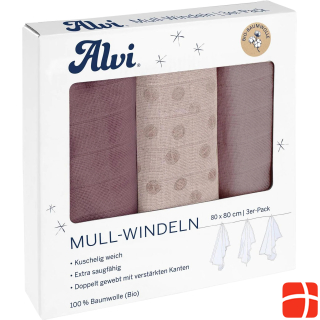 Alvi Gauze diapers 'Curly Dots' 3 pack