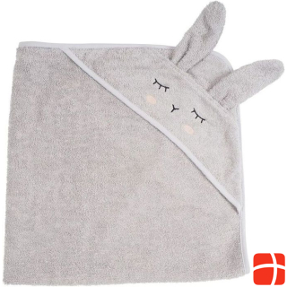 Kikadu hooded towel Rabbit silver gray (GOTS)