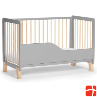 KinderKraft LUNKY wooden cot with mattress grey