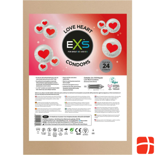 Pipedream Exs Love Heart Condoms - 24 pack