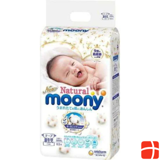 Moony Diapers MOONY Natural NewBorn 0-5kg 63 pcs.