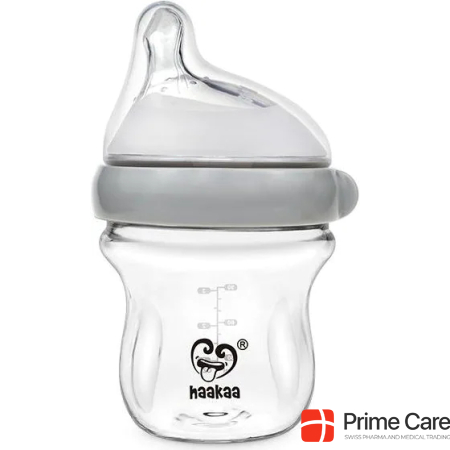 Haakaa Gen. 3 Glass Baby Bottle 120ml - Grey
