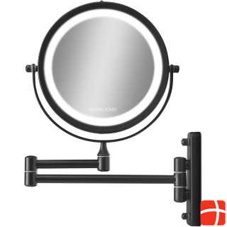 Cimi Double-Sided Wall Mirror w. LED Light & x10 Magnification - Black