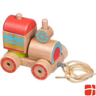 Монтессори-каталка - пирамидка-поезд игрушка для развития моторных навыков