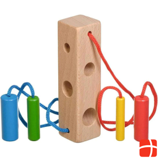 Montessori Lacing sorter wooden toy for developing motor skills