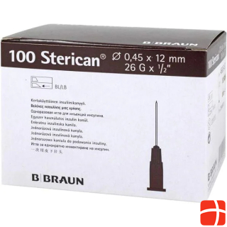 B.Braun Needle 26G 0.45 x 12mm brown Luer, 100 pieces