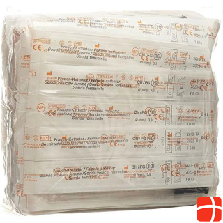Qualimed Female catheter CH10 18cm PVC sterile, 100 pieces