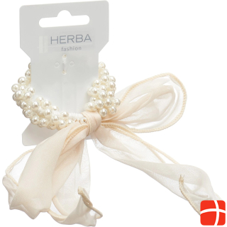 Herba Hair tie pearl with mesh trend assorted