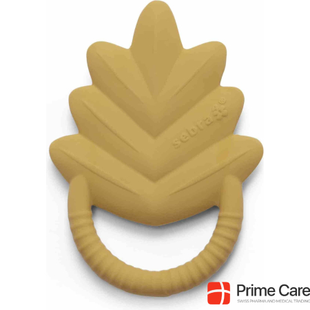 Sebra Teething ring natural rubber latex, leaf, chanterelle yellow