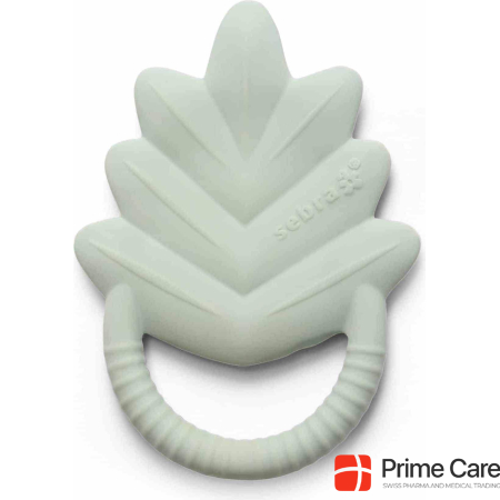 Sebra Teething ring natural rubber latex,, leaf, misty mint