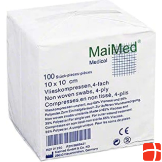 MaiMed non-sterile fleece compresses white 10x10cm 20x100 pcs= 2000 pcs