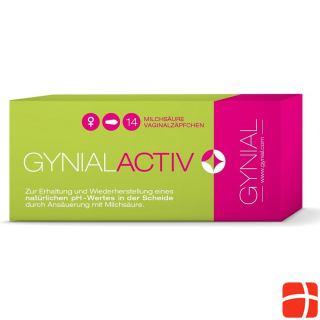 GynialActiv Lactic acid vaginal suppositories .
