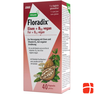 Floradix Iron and B 12 Vegan 40 capsules