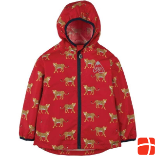 Frugi Rain Or Shine Jacket True Red Leopards
