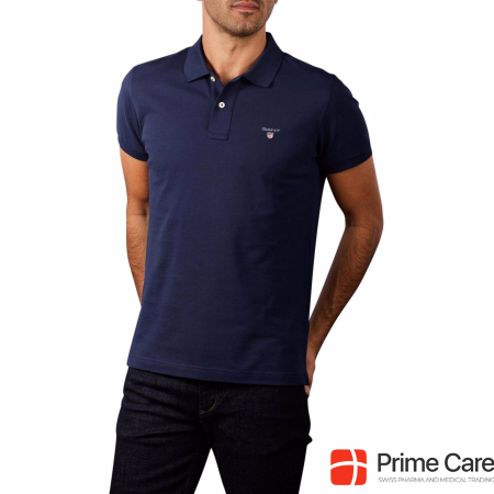 GANT Gant Original Slim Pique SS Rugger Polo Shirt evening blue