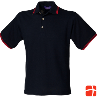 Henbury Polo Shirt With Stripes On Collar And Sleeves