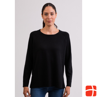 Cash-Mere Round neck sweater with side slits
