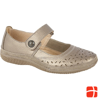 Boulevard Summer Mary Jane Shoes With Hole Pattern And Velcro Wide Fit