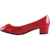 Krisp Faux Leather Pumps With Bow And Low Heel