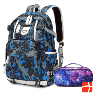 Guivitu School Backpack Set, Waterproof, Blue