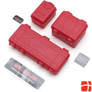 Xtra Scale Plastic Equipment Case Accessory 3pcs for 1/10 Crawler Red