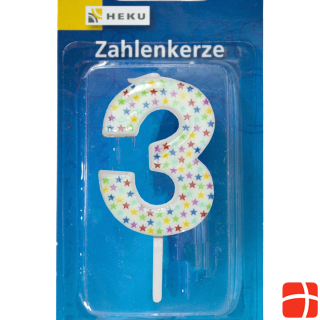 Heku Number candle 3 on picker, 7cm