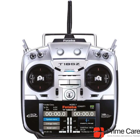 Futaba Remote control T18SZ Potless Mode 1 (throttle right) with R7014SB