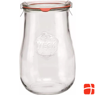 Weck Tulip rim jar with glass lid seal and clamps 1750ml