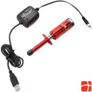Dynamite NiMh glow plug connector metric with USB charger