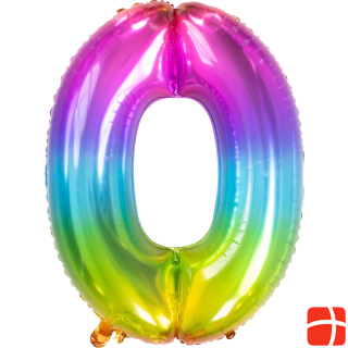 Folat Foil Balloon Yummy Gummy Rainbow Number 0