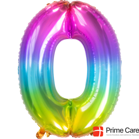 Folat Foil Balloon Yummy Gummy Rainbow Number 0