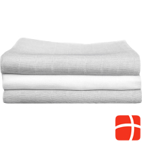 Makian Gauze cloth set of 3 70 x 70 cm grey and white uni