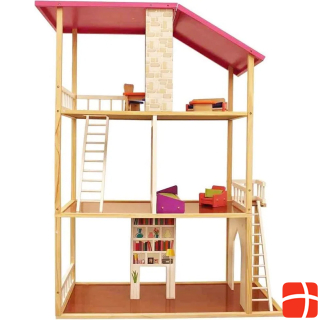 Idena Wooden doll house Aspen with furniture