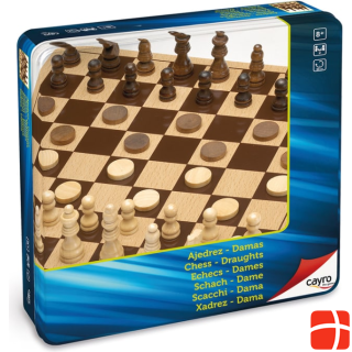 Cayro Chess / checkers in metal box