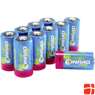 Conrad Fotobatterie CR 123 A Foto Lithium Batterie, 10er